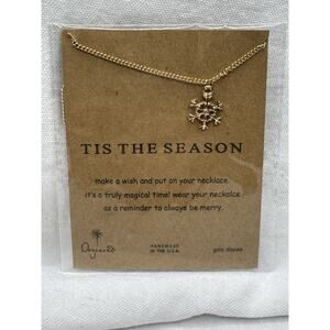 Dogeared Gold Dipped Snowflake Necklace NEW